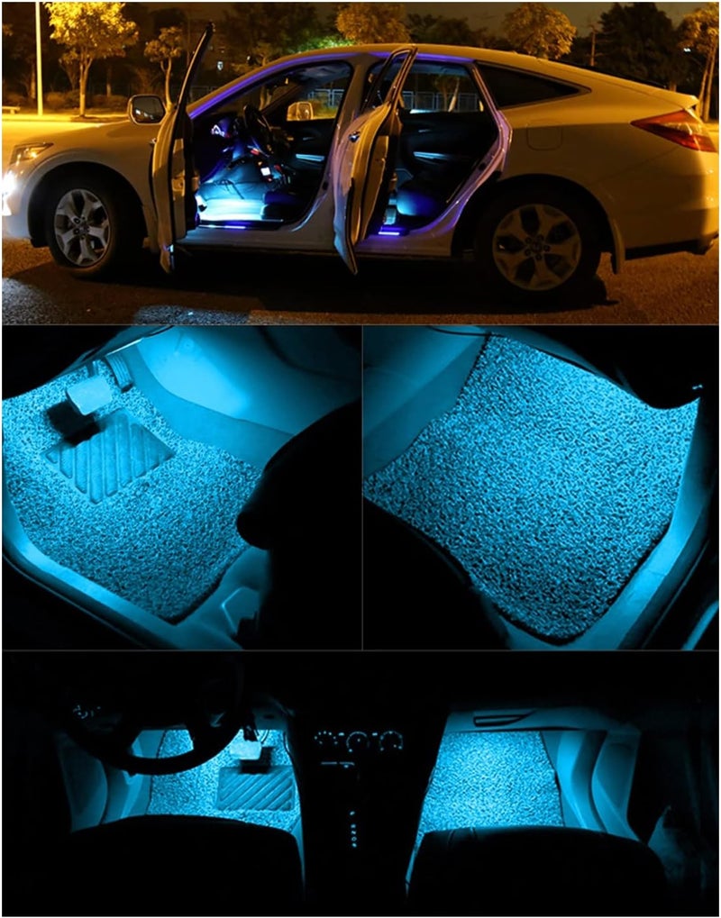 YM EBright Led Strip Lights for Cars 27CM 5050 15SMD 300Lumen Waterproof Car Underglow Lights- Motorcycles Golf Cart Boat Led Interior Exterior Lights Strip Decoration DC-12V Ice Blue,Pack of 4 - Image 3